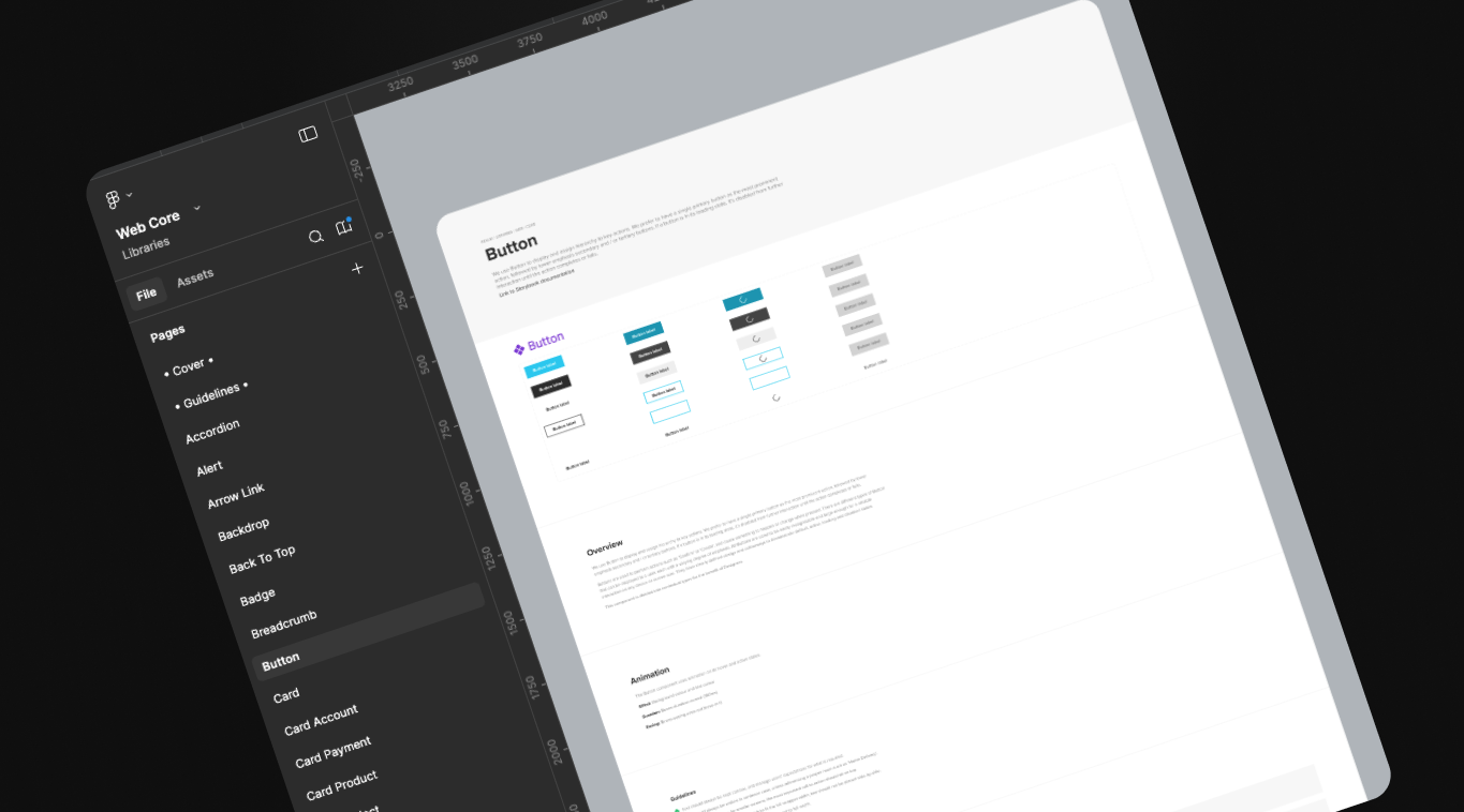 A screen showing a representation of a UI audit, comparing all instances of a component