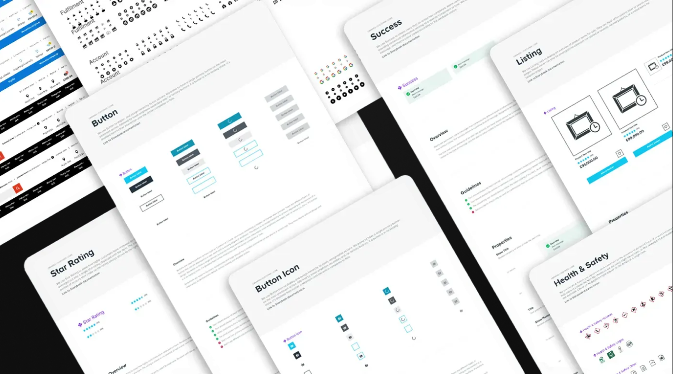 The Kingfisher design system documentation site showing component library and token architecture